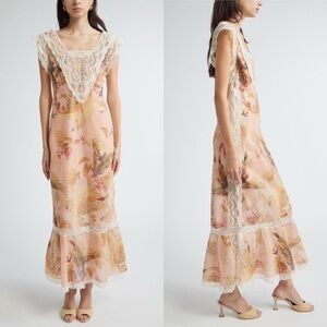 🖤SOLD🖤 Zimmermann Ascension Lace Trim Floral Dress size 2 = US 8 NWT